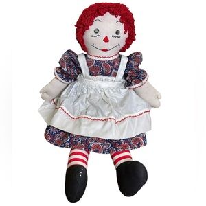 VTG 1970s Knickerbocker Raggedy Ann Doll 21" — Paisley Dress‎ — I Love You Heart